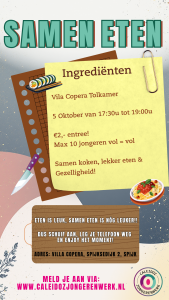 Samen eten Villa Copera Tolkamer!